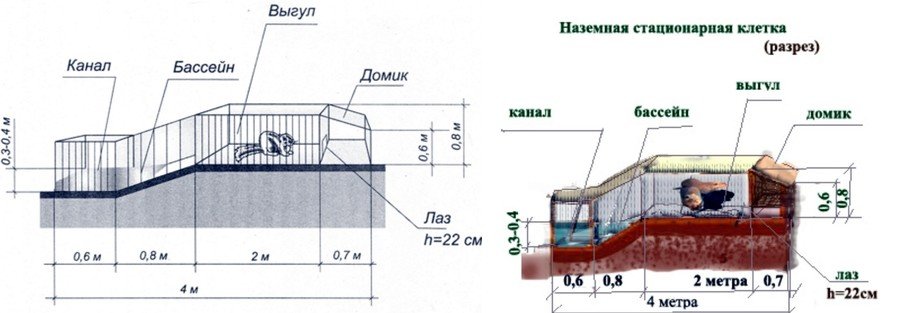 Клетка с выгулом для нутрий