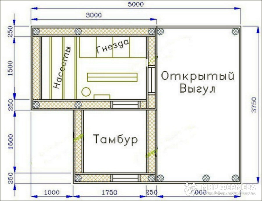 Чертежи для строительства курятника